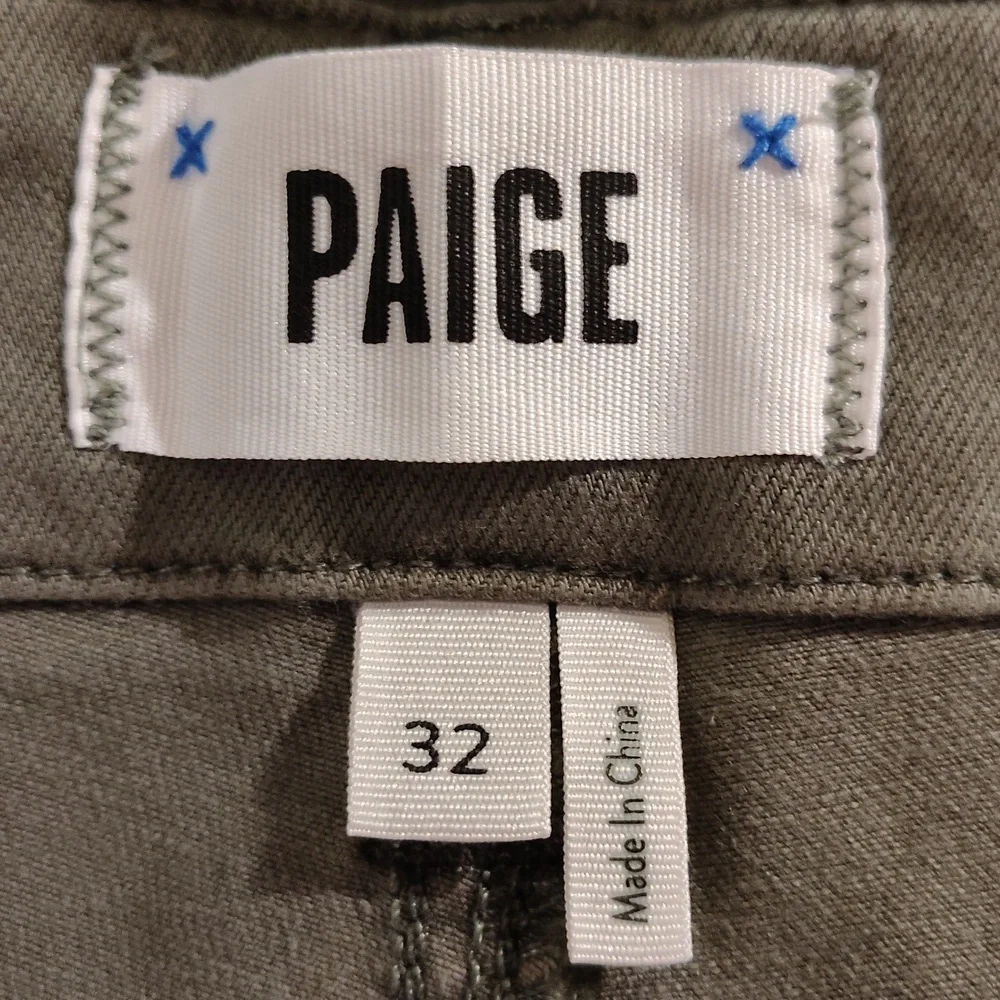 PAIGE Carly Wide Leg Cargo Pocket Jeans – Vintage Ivy Green, Size 32 (10-12) - Picture 7 of 16
